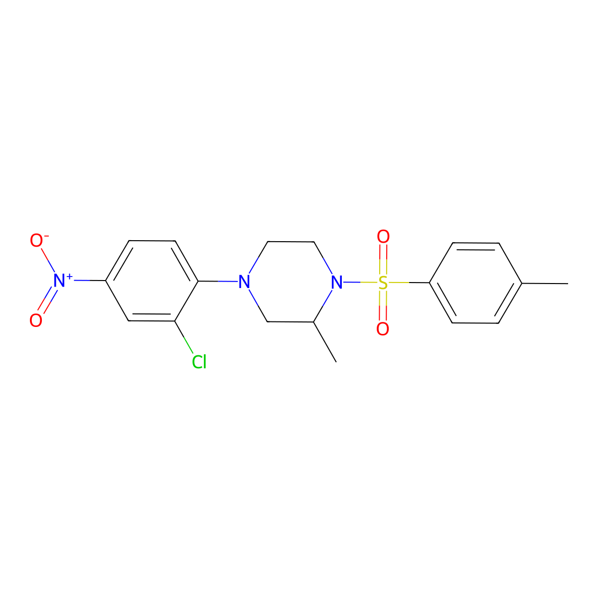 4-(2-Chloro-4-nitrophenyl)-2-methyl-1-(4-methylphenyl)sulfonylpiperazine molecular structure, CAS 430452-76-9
