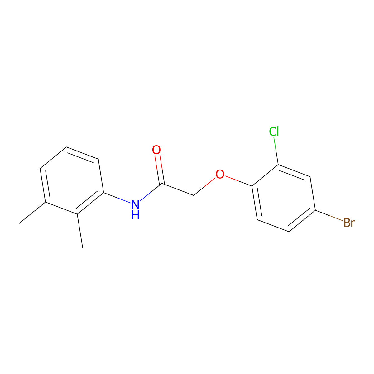 2-(4-bromo-2-chlorophenoxy)-N-(2,3-dimethylphenyl)acetamide molecular structure, CAS 430452-85-0