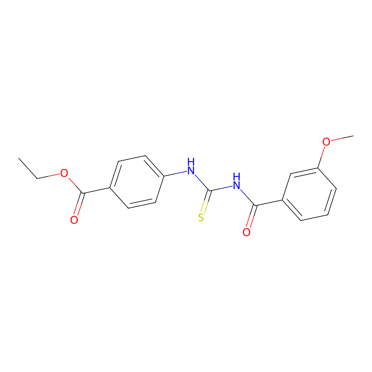 Ethyl 4-[(3-methoxybenzoyl)carbamothioylamino]benzoate molecular structure, CAS 430452-99-6