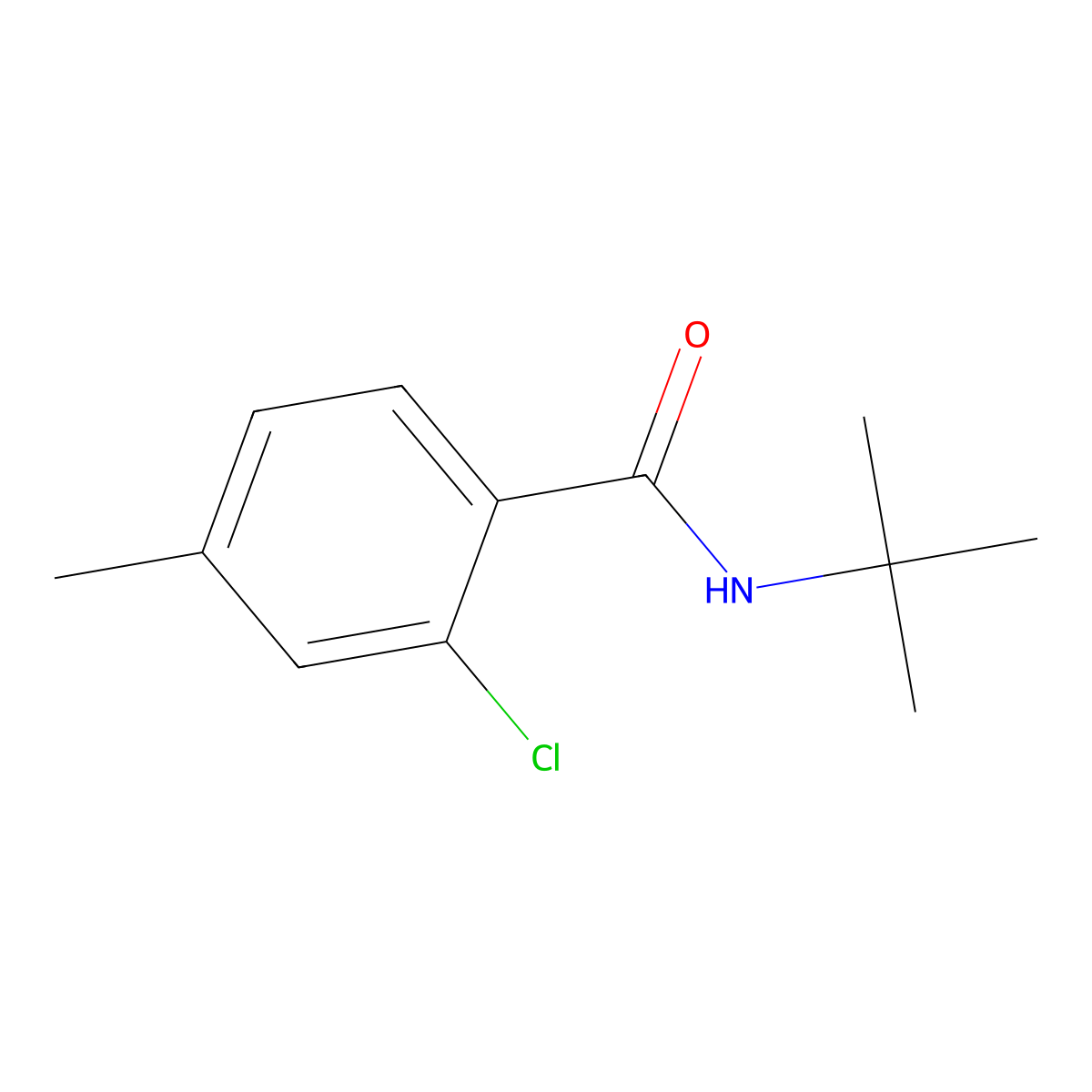N-tert-butyl-2-chloro-4-methylbenzamide molecular structure, CAS 430453-41-1