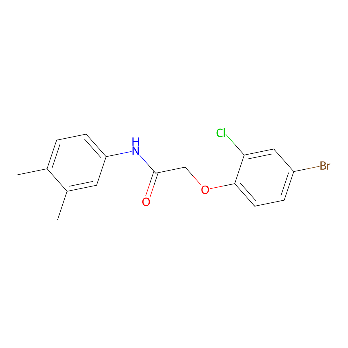 2-(4-bromo-2-chlorophenoxy)-N-(3,4-dimethylphenyl)acetamide molecular structure, CAS 430453-44-4