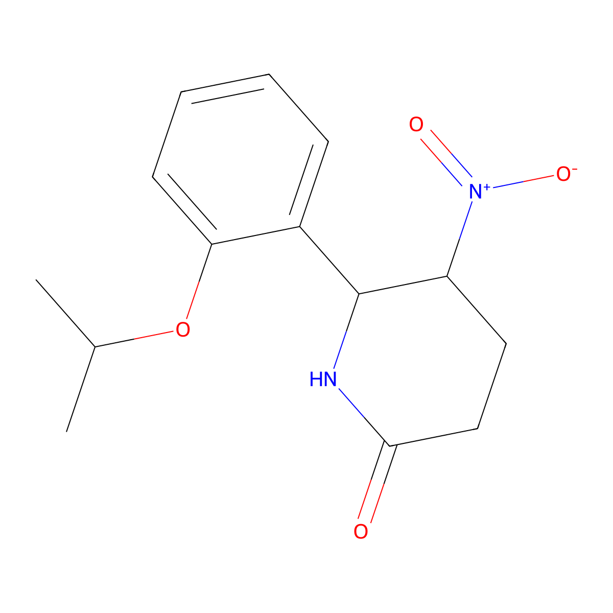 5-Nitro-6-[2-(propan-2-yloxy)phenyl]piperidin-2-one molecular structure, CAS 430453-52-4