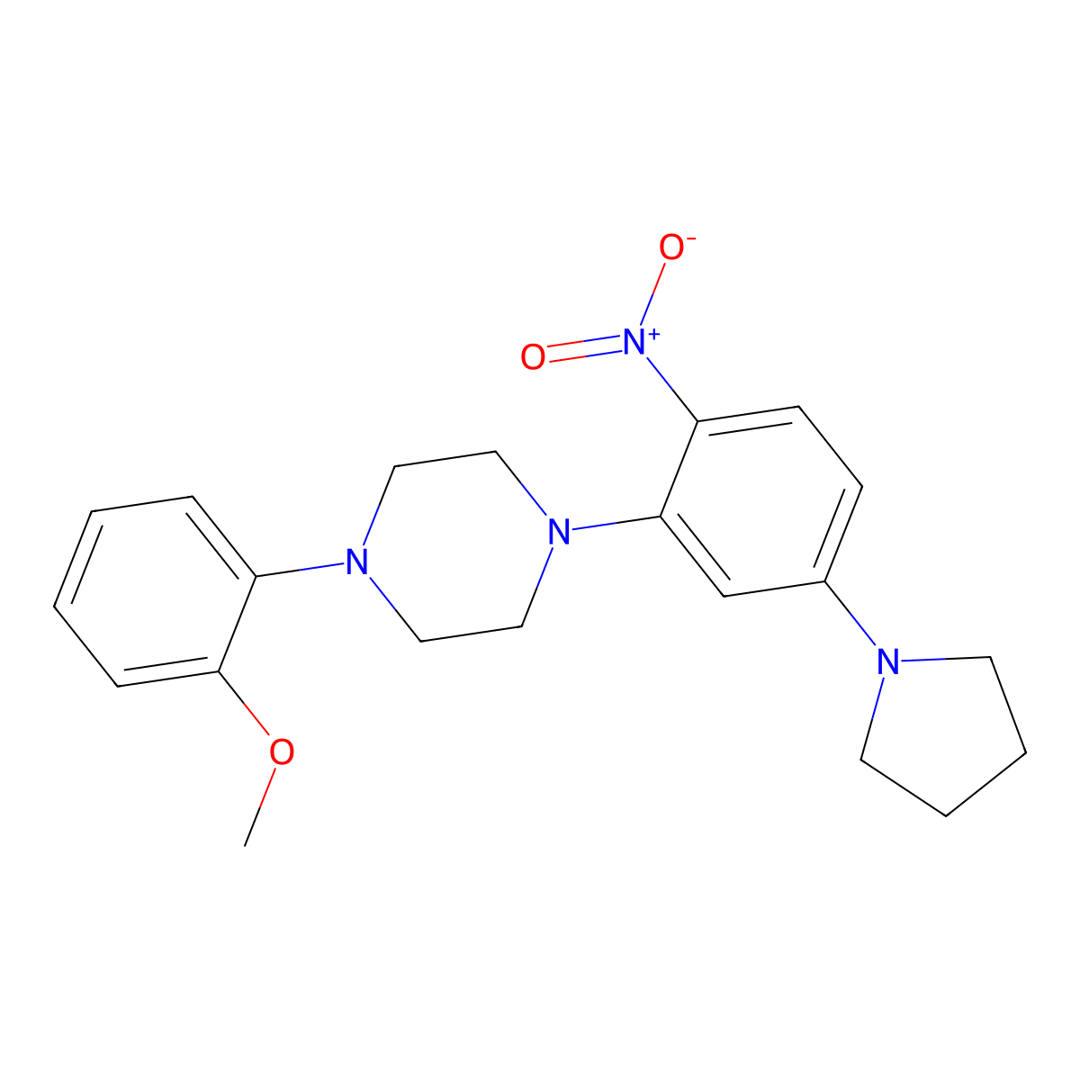 1-(2-Methoxyphenyl)-4-(2-nitro-5-pyrrolidin-1-ylphenyl)piperazine molecular structure, CAS 430453-64-8
