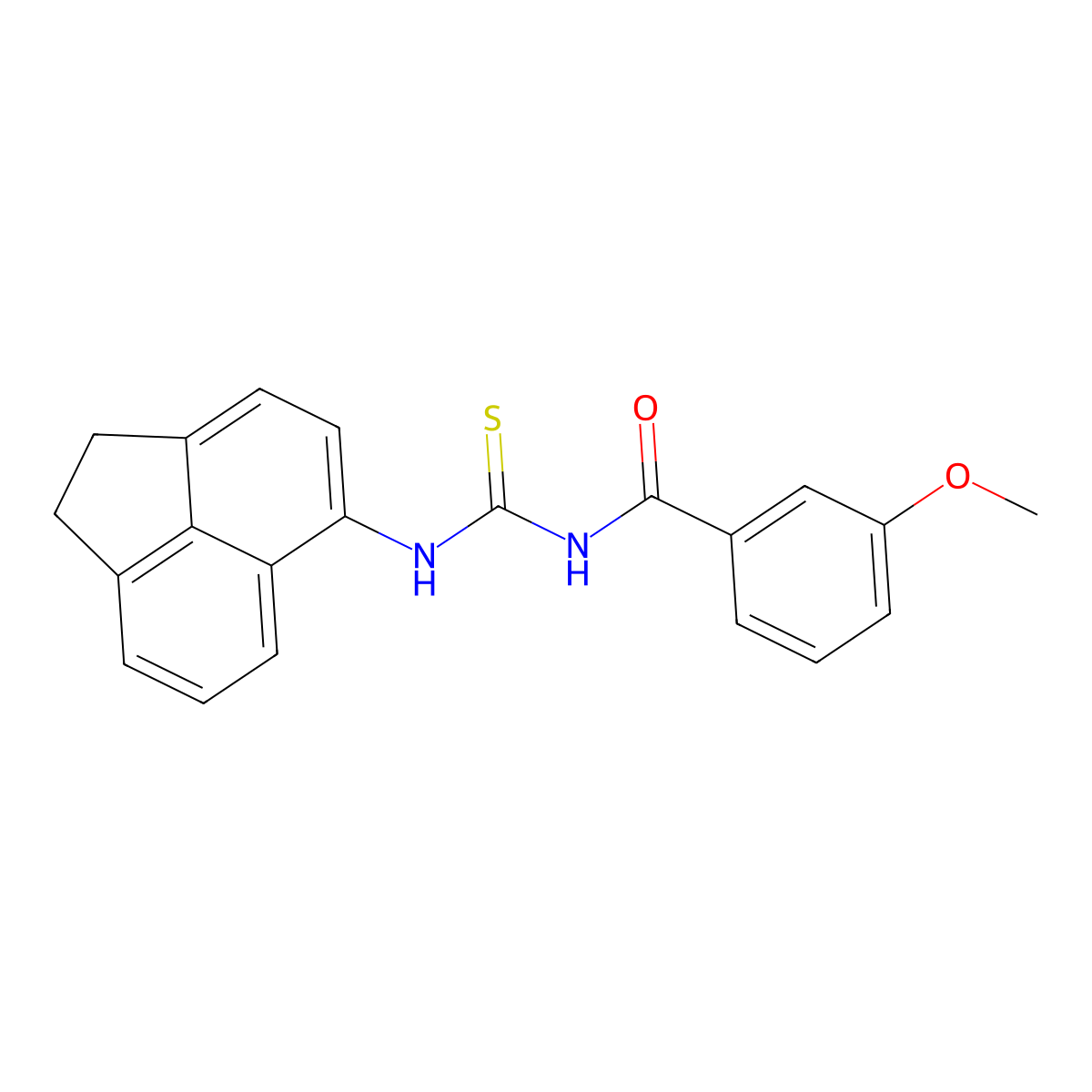 N-(1,2-dihydroacenaphthylen-5-ylcarbamothioyl)-3-methoxybenzamide molecular structure, CAS 430453-78-4