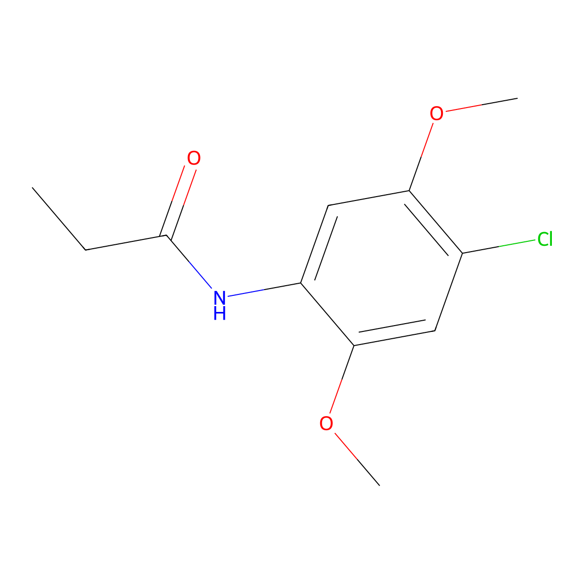 N-(4-chloro-2,5-dimethoxyphenyl)propanamide molecular structure, CAS 430454-21-0