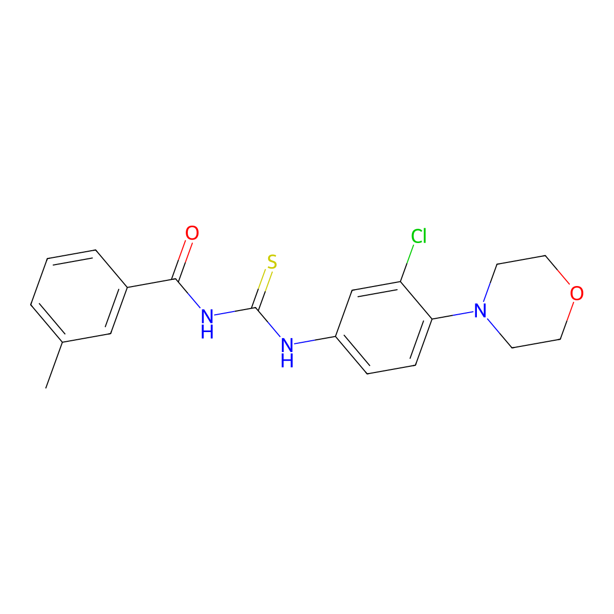 N-[(3-chloro-4-morpholin-4-ylphenyl)carbamothioyl]-3-methylbenzamide molecular structure, CAS 430454-63-0