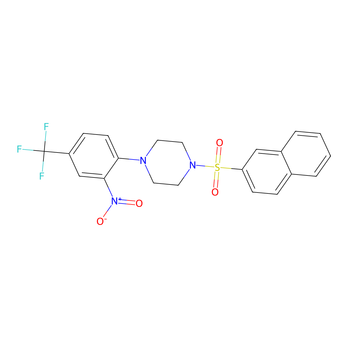 1-(2-Naphthylsulfonyl)-4-[2-nitro-4-(trifluoromethyl)phenyl]piperazine molecular structure, CAS 430454-79-8