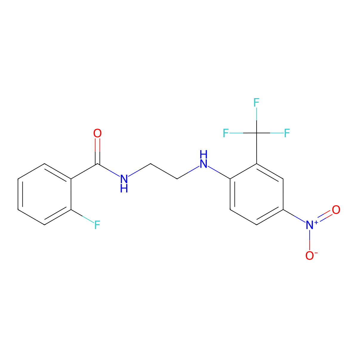 2-fluoro-N-(2-{[4-nitro-2-(trifluoromethyl)phenyl]amino}ethyl)benzamide molecular structure, CAS 430454-85-6