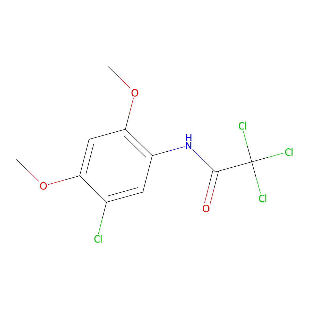 2,2,2-trichloro-N-(5-chloro-2,4-dimethoxyphenyl)acetamide molecular structure, CAS 430454-90-3