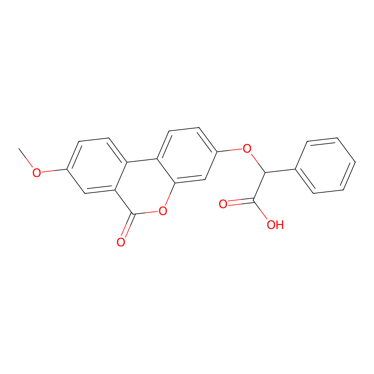 2-(8-Methoxy-6-oxobenzo[c]chromen-3-yl)oxy-2-phenylacetic acid molecular structure, CAS 430454-91-4