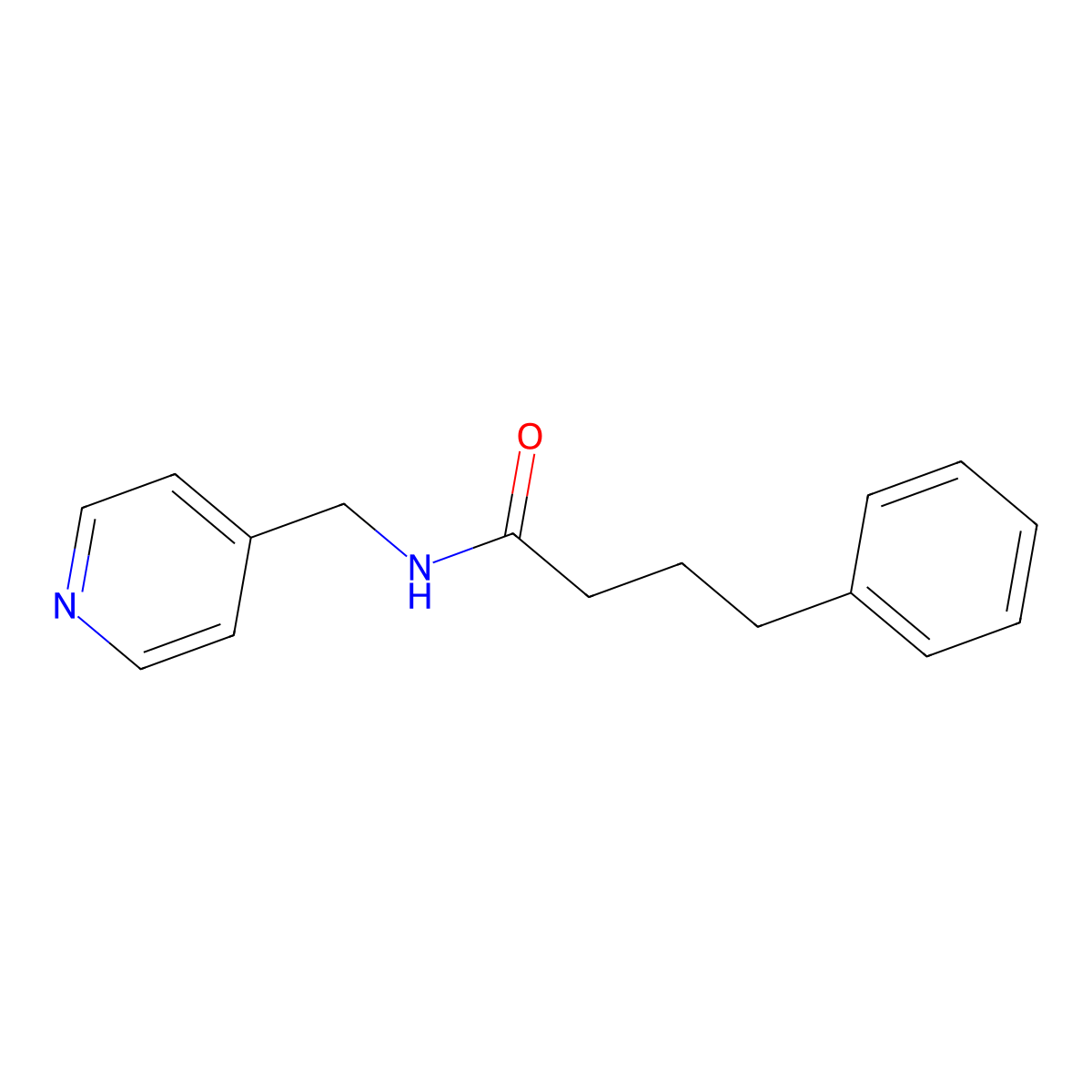 4-phenyl-N-(pyridin-4-ylmethyl)butanamide molecular structure, CAS 430454-92-5