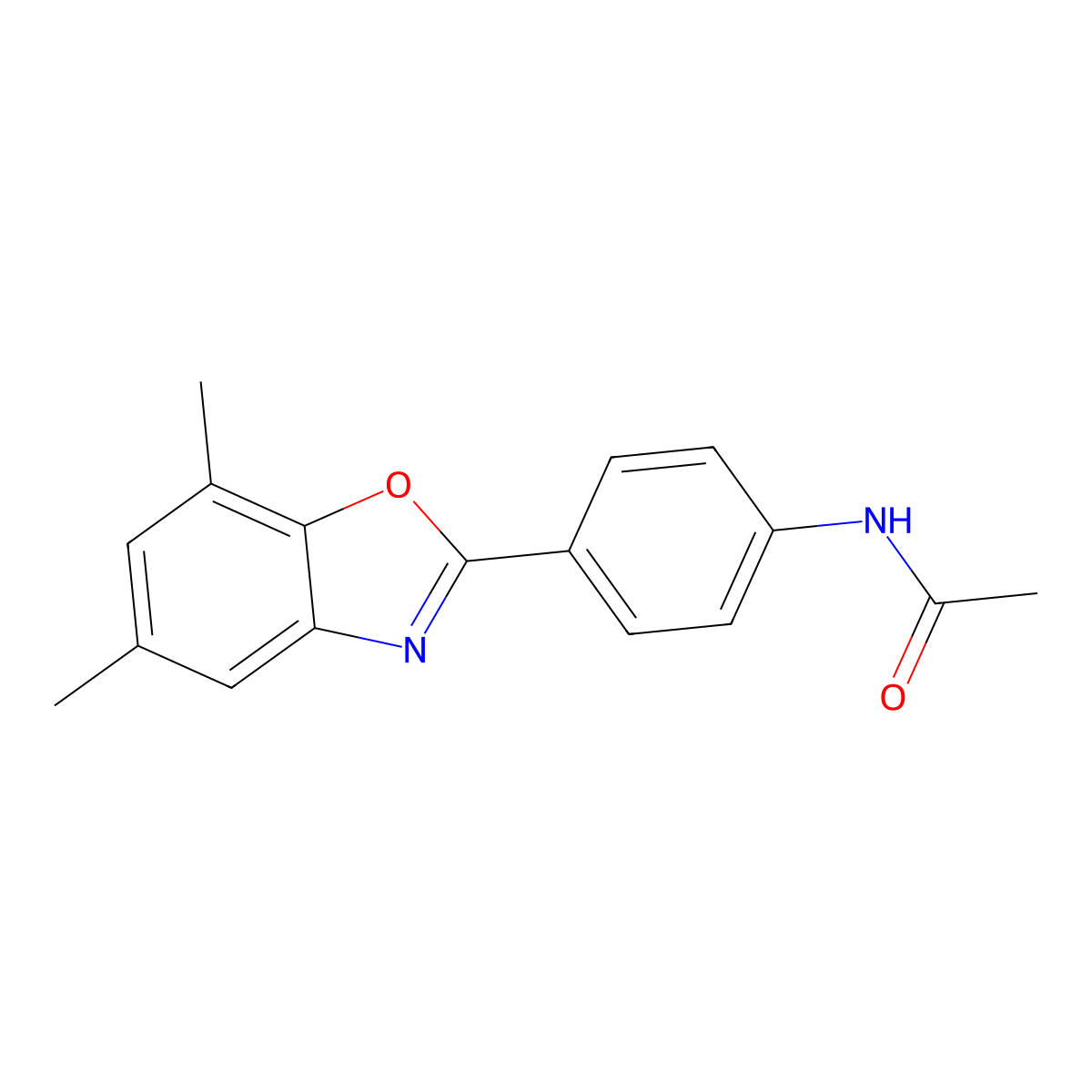N-[4-(5,7-dimethyl-1,3-benzoxazol-2-yl)phenyl]acetamide molecular structure, CAS 430455-15-5