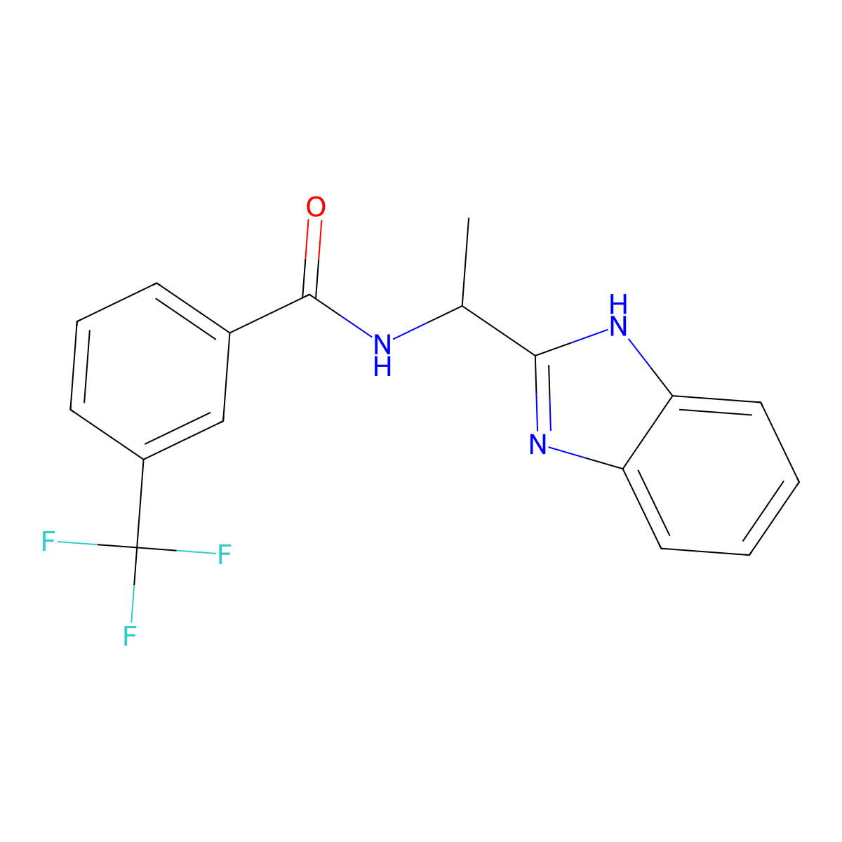 N-[1-(1H-benzimidazol-2-yl)ethyl]-3-(trifluoromethyl)benzamide molecular structure, CAS 430455-21-3
