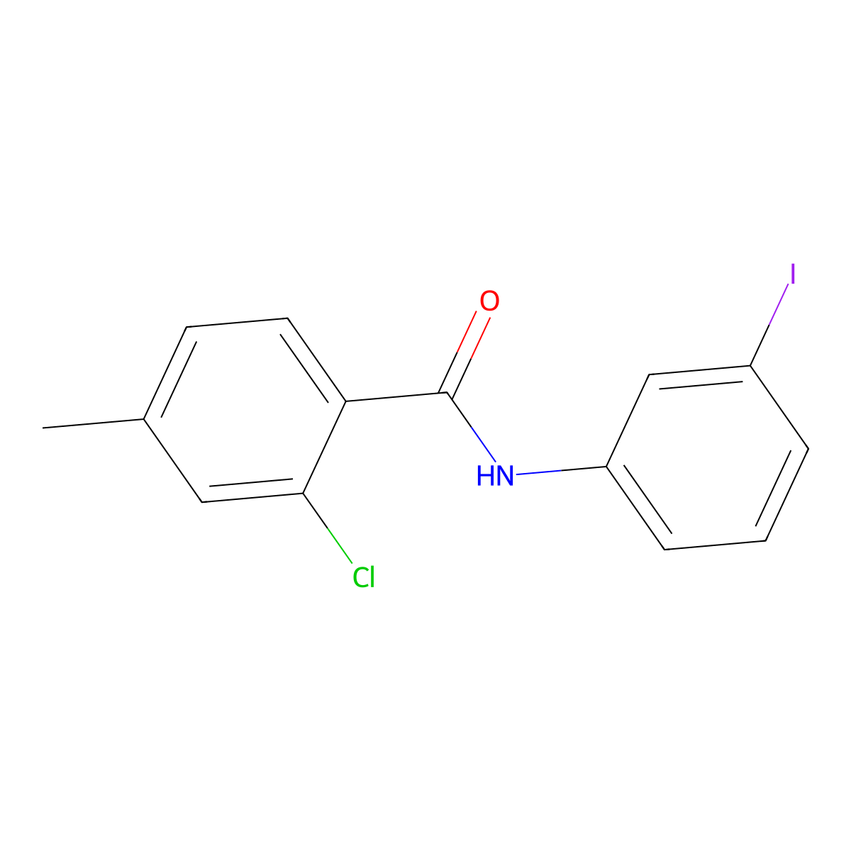 2-chloro-N-(3-iodophenyl)-4-methylbenzamide molecular structure, CAS 430455-27-9