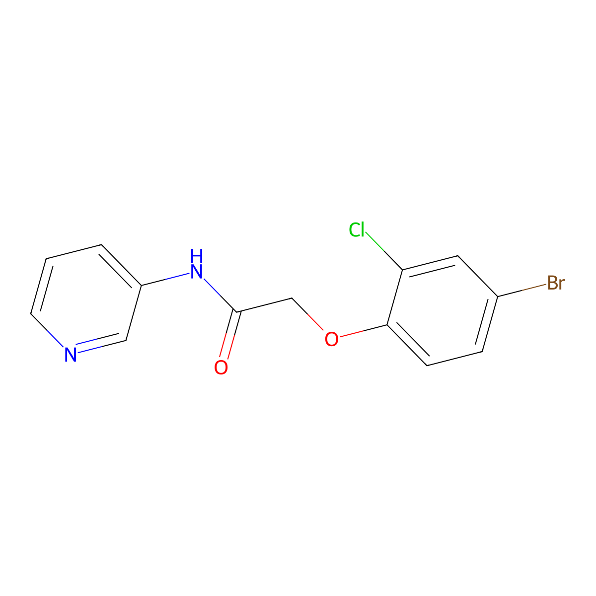 2-(4-bromo-2-chlorophenoxy)-N-pyridin-3-ylacetamide molecular structure, CAS 430455-39-3
