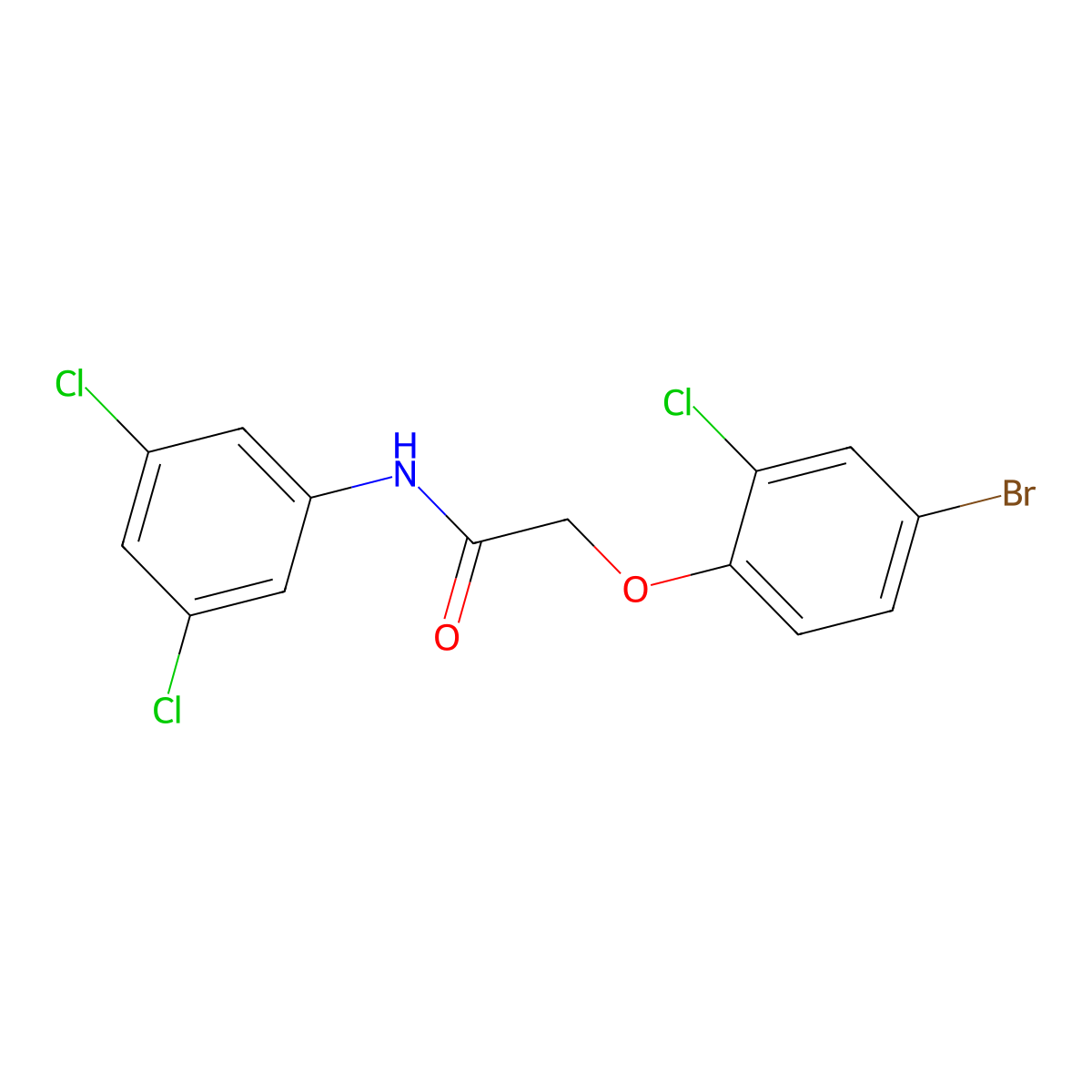 2-(4-bromo-2-chlorophenoxy)-N-(3,5-dichlorophenyl)acetamide molecular structure, CAS 430455-47-3