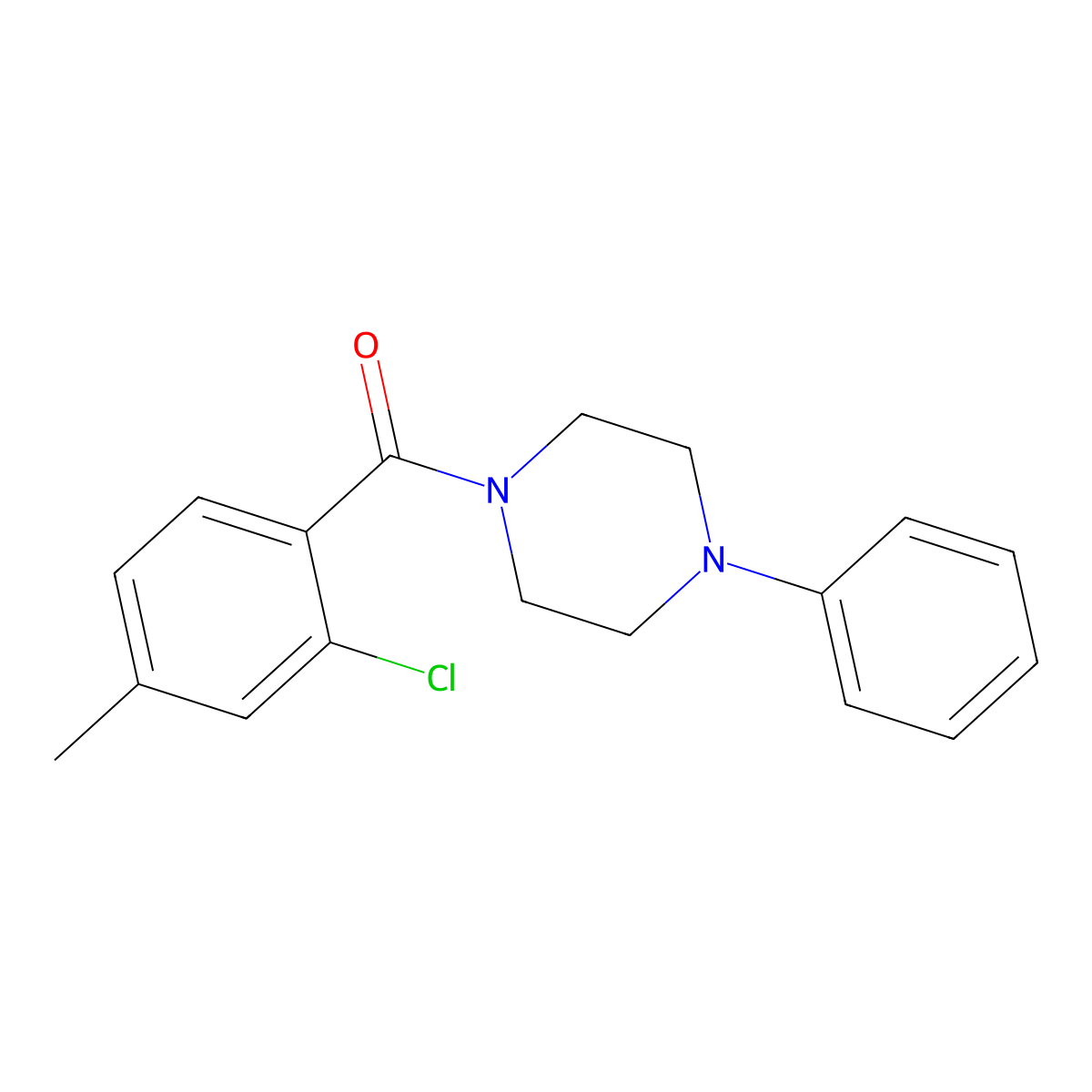 (2-Chloro-4-methylphenyl)-(4-phenylpiperazin-1-yl)methanone molecular structure, CAS 430455-55-3