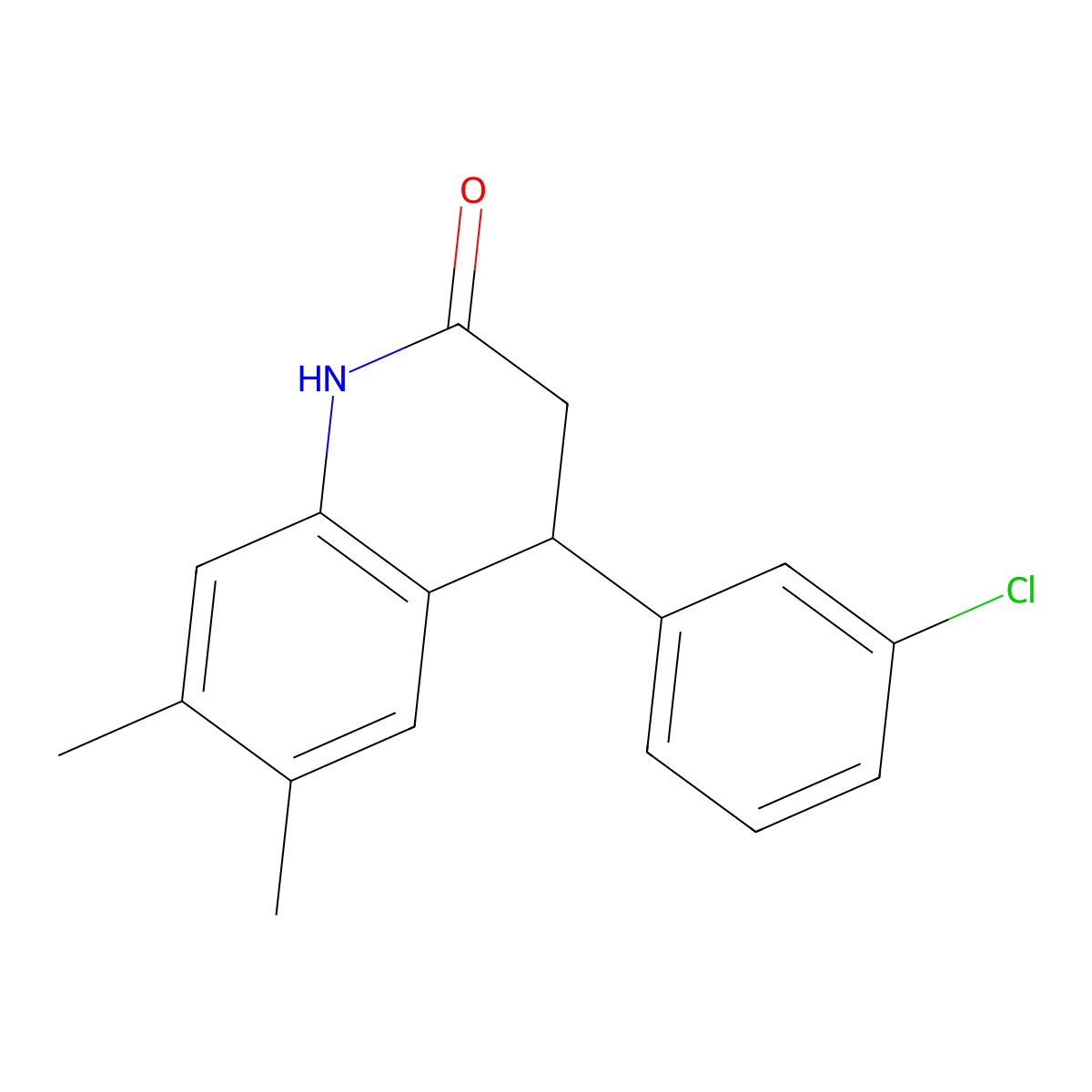 4-(3-chlorophenyl)-6,7-dimethyl-3,4-dihydro-1H-quinolin-2-one molecular structure, CAS 430455-75-7