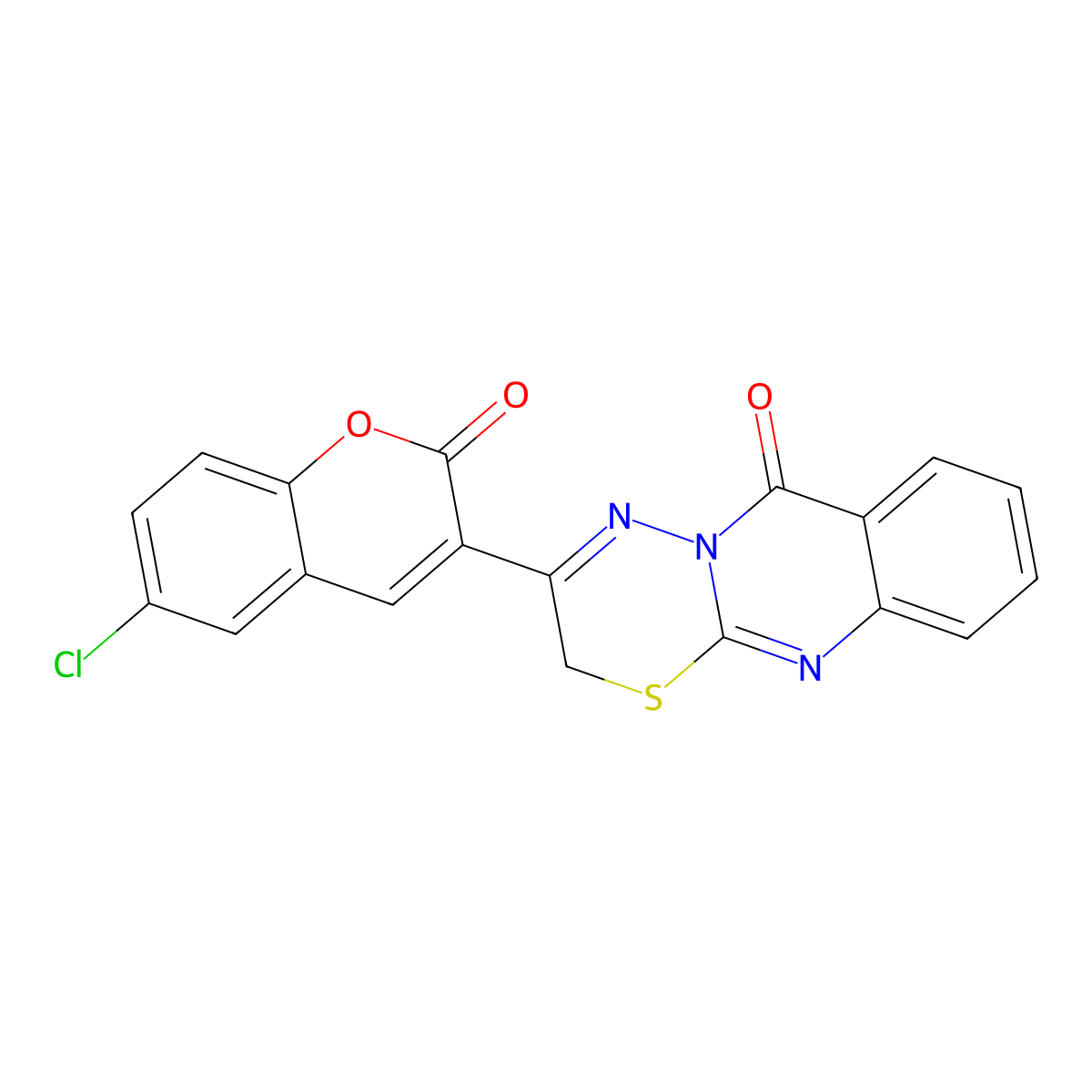 3-(6-chloro-2-oxochromen-3-yl)-2H-[1,3,4]thiadiazino[2,3-b]quinazolin-6-one molecular structure, CAS 430455-85-9