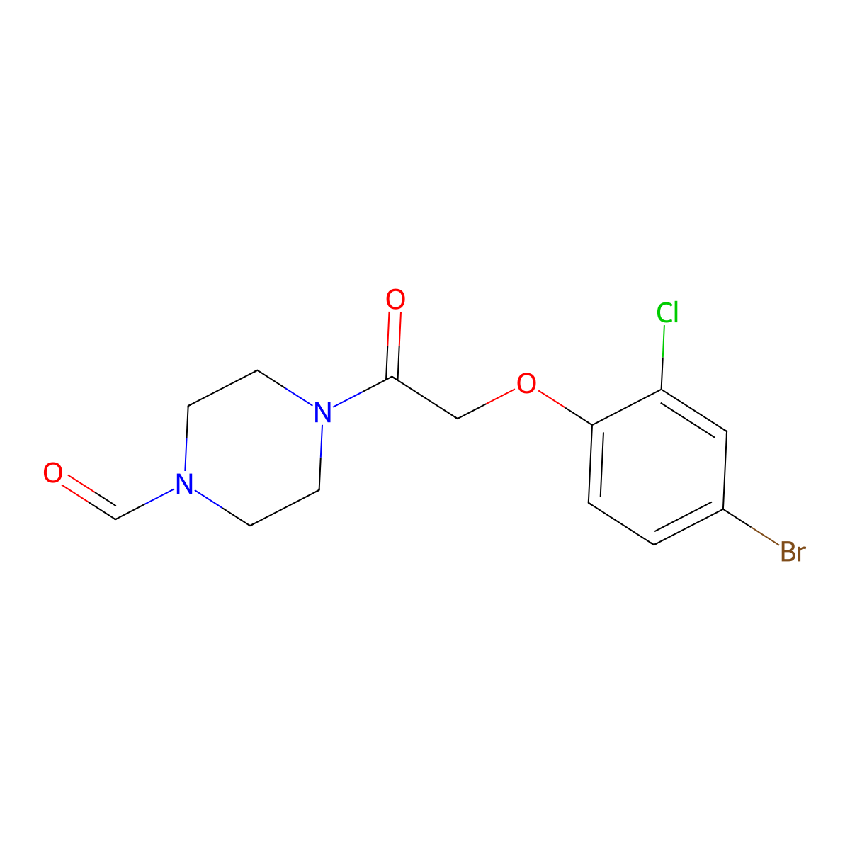 4-[2-(4-Bromo-2-chlorophenoxy)acetyl]piperazine-1-carbaldehyde molecular structure, CAS 430456-09-0
