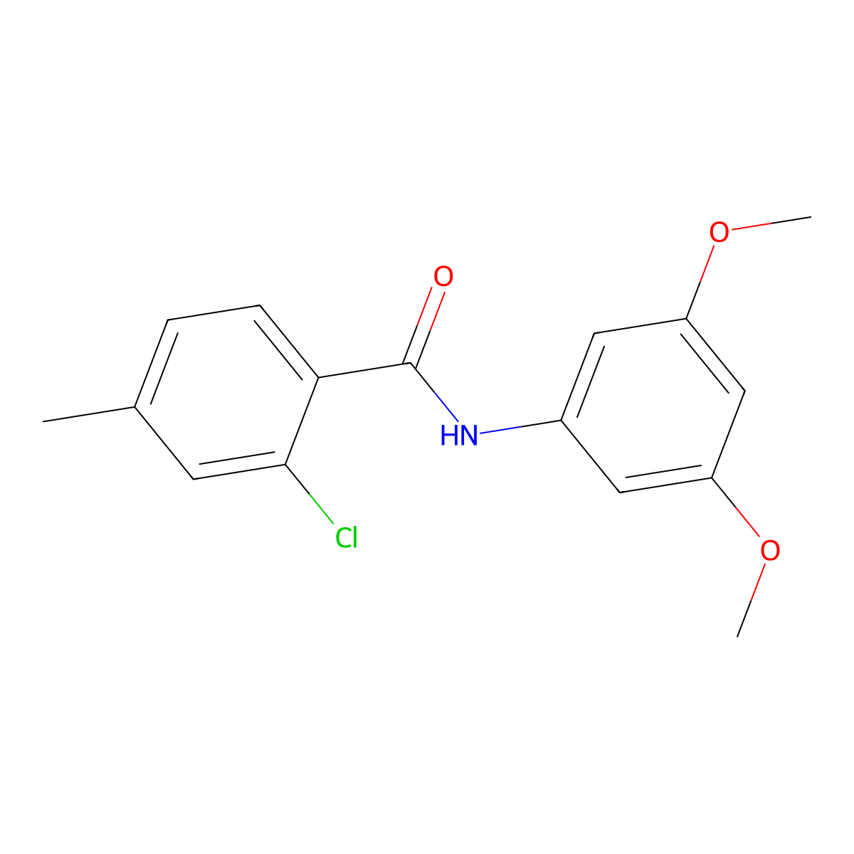 2-chloro-N-(3,5-dimethoxyphenyl)-4-methylbenzamide molecular structure, CAS 430456-10-3