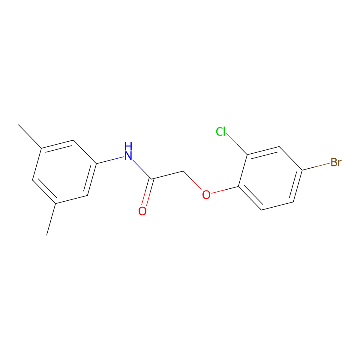 2-(4-bromo-2-chlorophenoxy)-N-(3,5-dimethylphenyl)acetamide molecular structure, CAS 430456-18-1