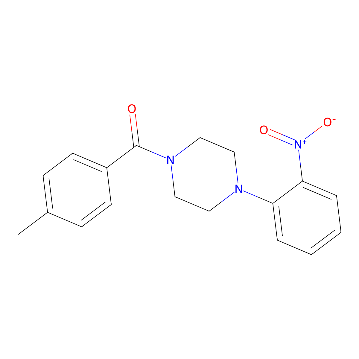 (4-Methylphenyl)-[4-(2-nitrophenyl)piperazin-1-yl]methanone molecular structure, CAS 430456-31-8