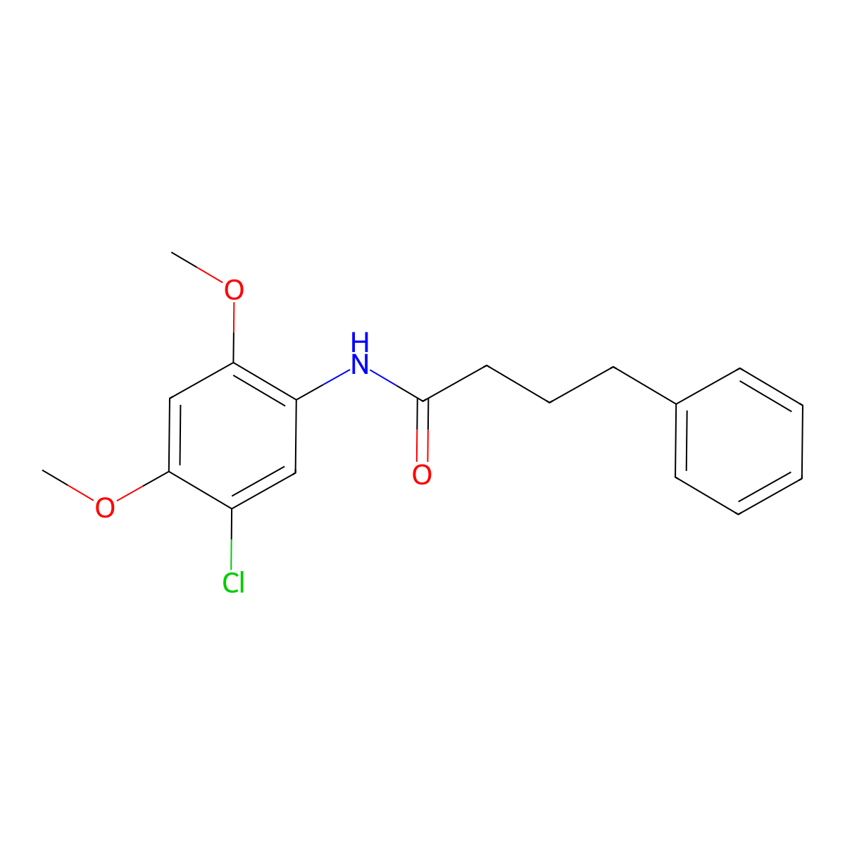 N-(5-chloro-2,4-dimethoxyphenyl)-4-phenylbutanamide molecular structure, CAS 430456-44-3