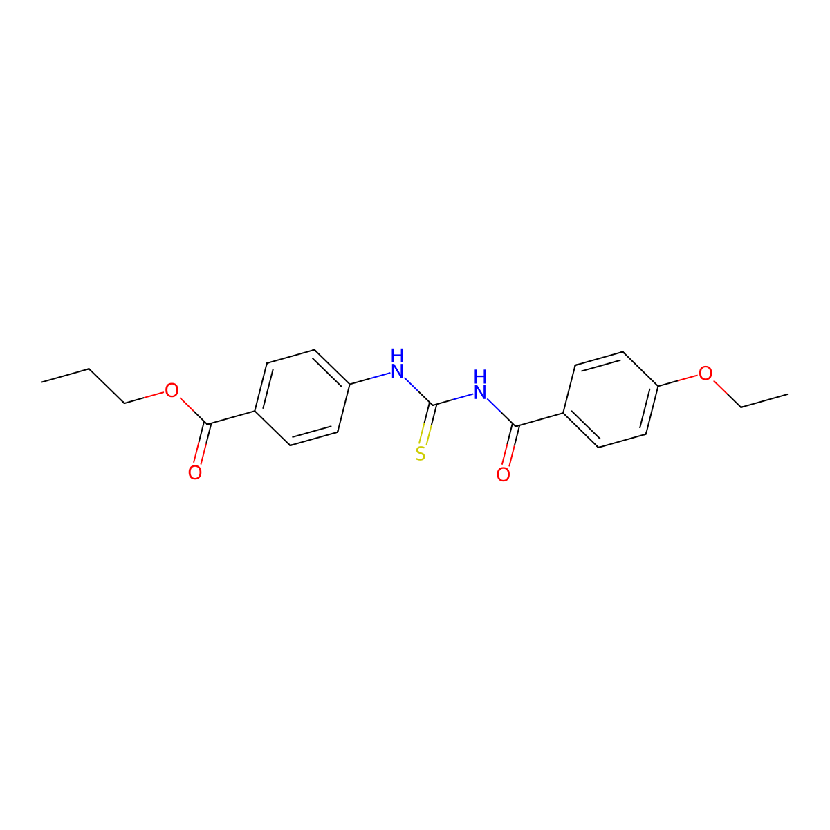 Propyl 4-({[(4-ethoxyphenyl)carbonyl]carbamothioyl}amino)benzoate molecular structure, CAS 430456-48-7