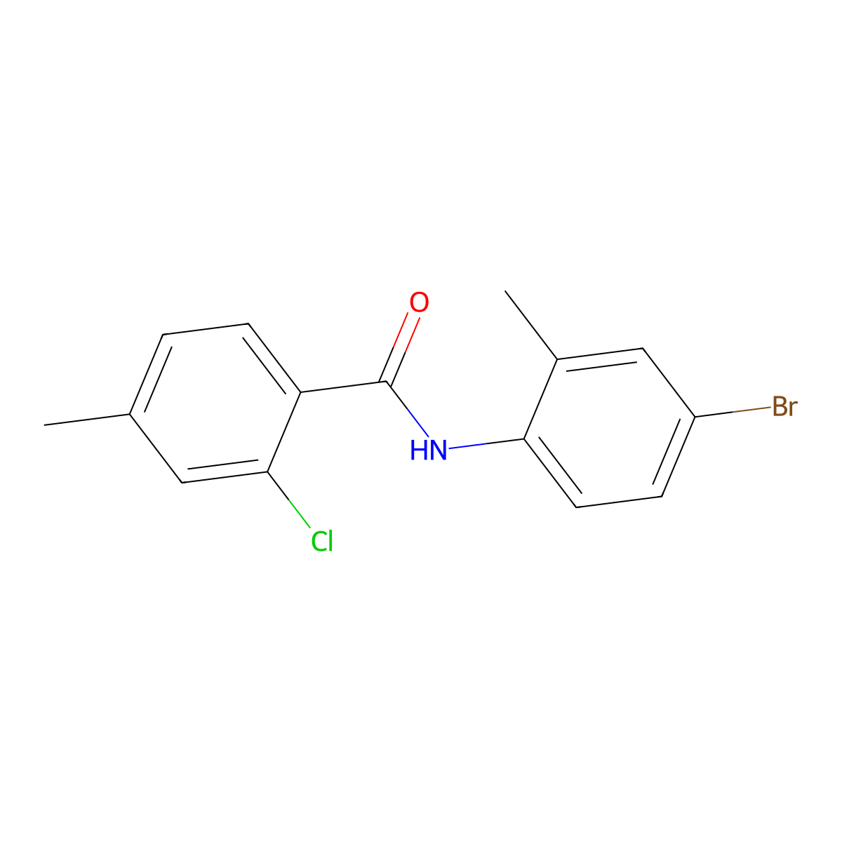 N-(4-bromo-2-methylphenyl)-2-chloro-4-methylbenzamide molecular structure, CAS 430456-69-2