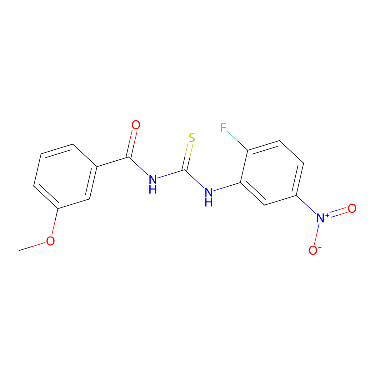 N-[(2-fluoro-5-nitrophenyl)carbamothioyl]-3-methoxybenzamide molecular structure, CAS 430456-73-8