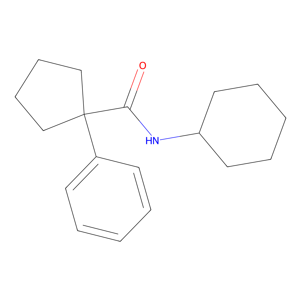 N-cyclohexyl-1-phenylcyclopentane-1-carboxamide molecular structure, CAS 430456-91-0