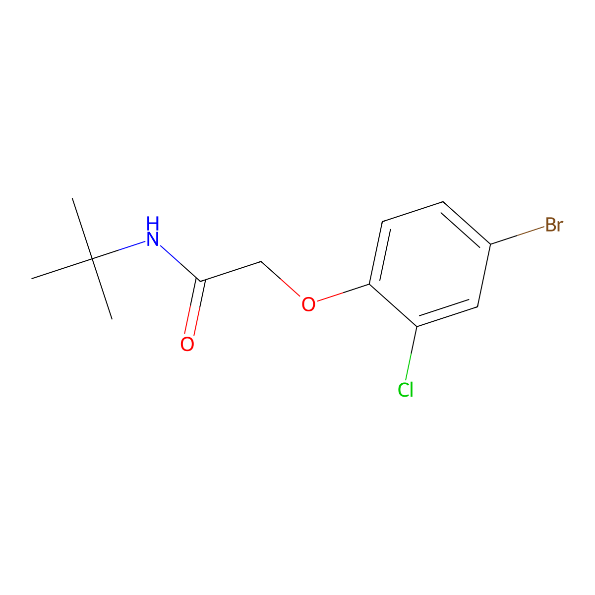 2-(4-bromo-2-chlorophenoxy)-N-(tert-butyl)acetamide molecular structure, CAS 430456-94-3