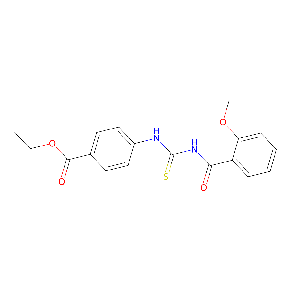 Ethyl 4-({[(2-methoxyphenyl)carbonyl]carbamothioyl}amino)benzoate molecular structure, CAS 430457-03-7
