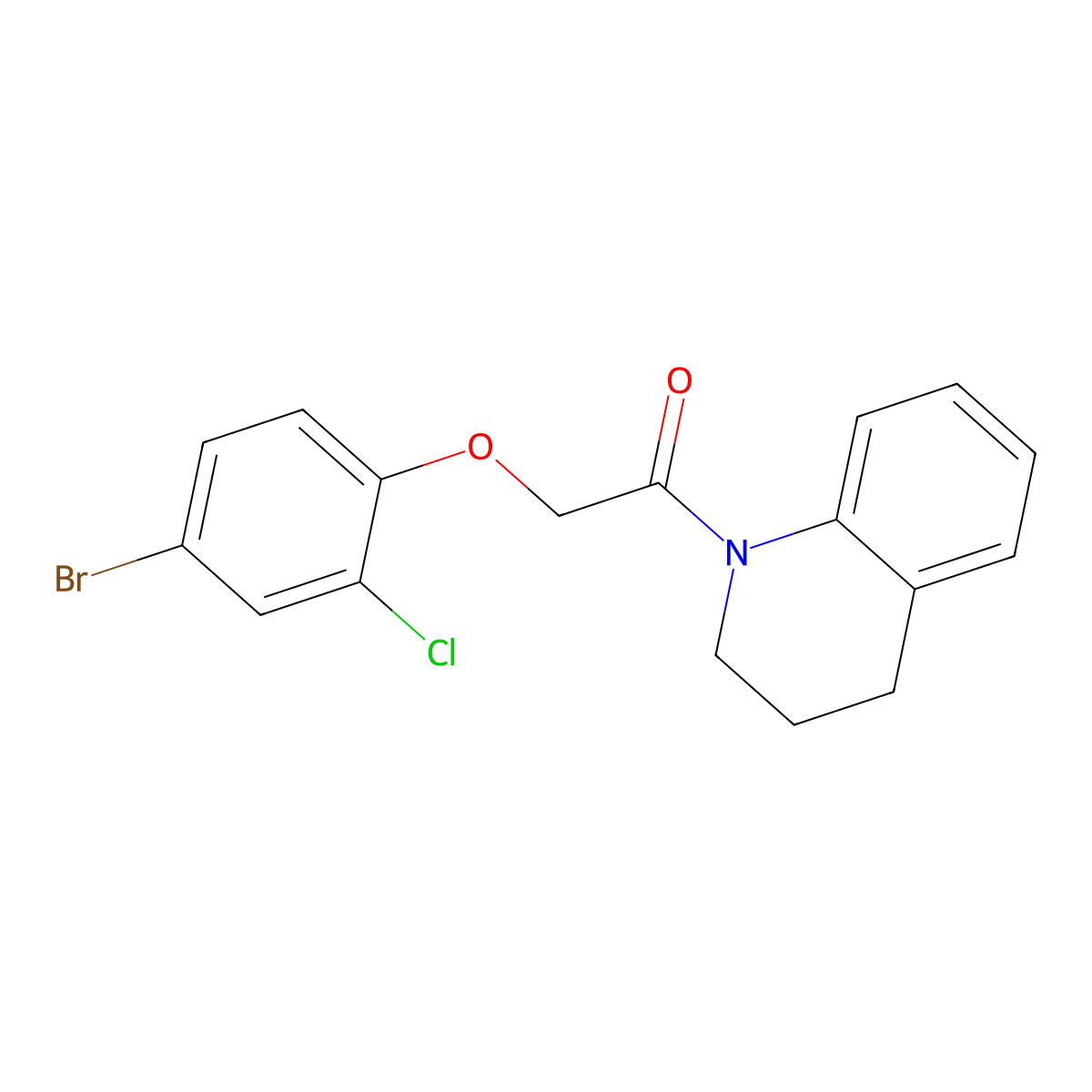 2-(4-bromo-2-chlorophenoxy)-1-(3,4-dihydroquinolin-1(2H)-yl)ethanone molecular structure, CAS 430457-31-1