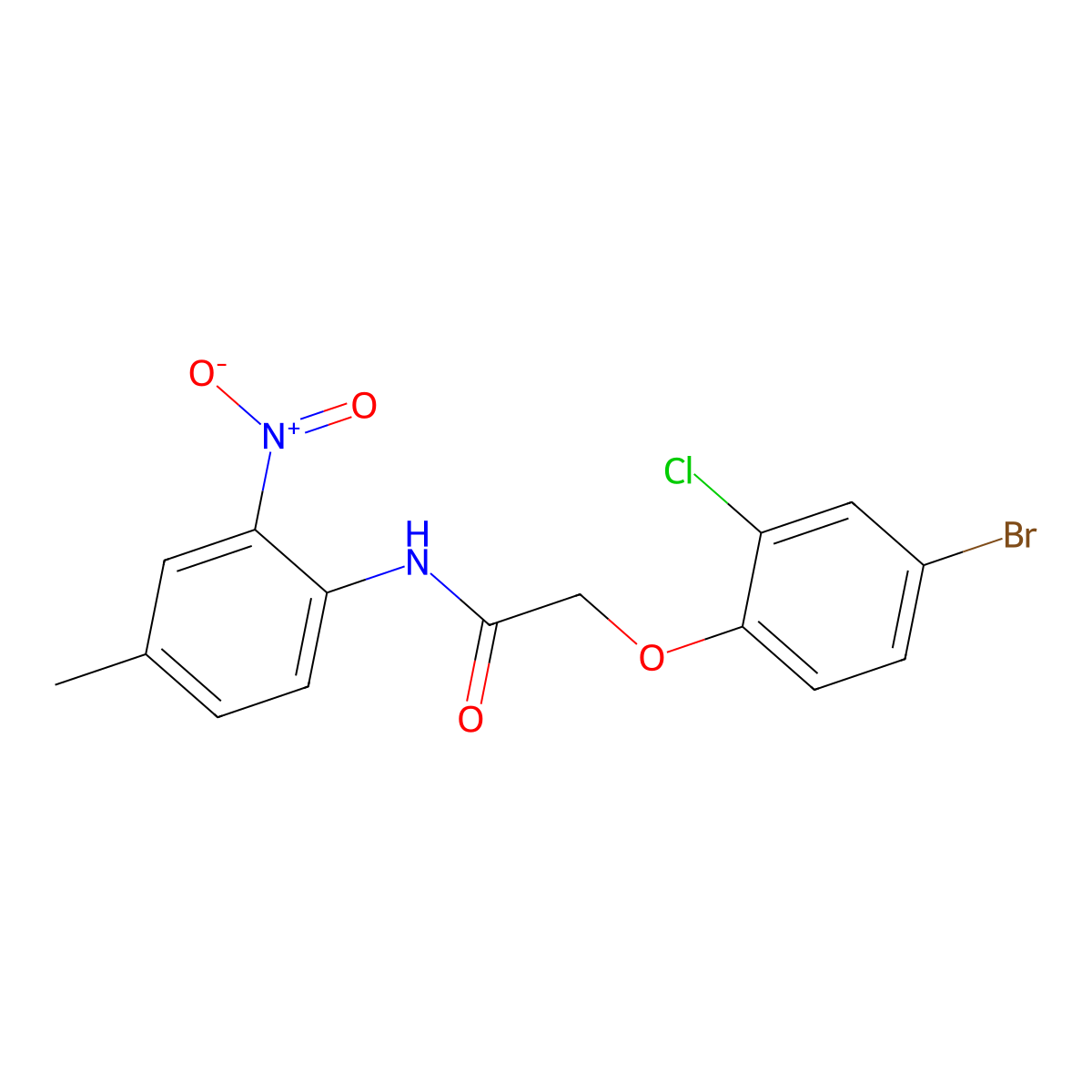 2-(4-bromo-2-chlorophenoxy)-N-(4-methyl-2-nitrophenyl)acetamide molecular structure, CAS 430457-41-3