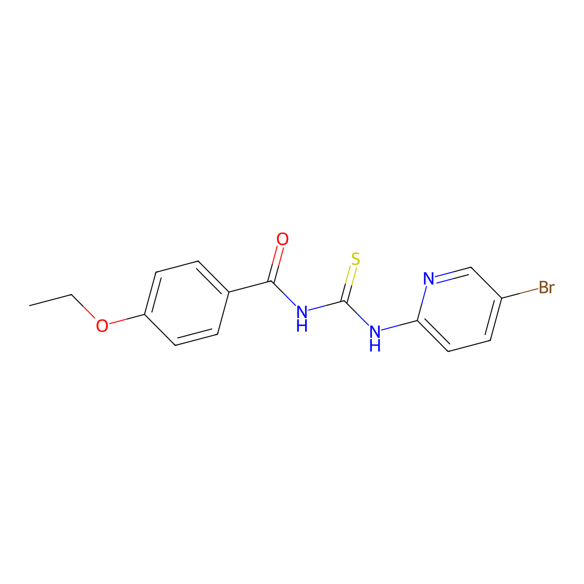 N-[(5-bromopyridin-2-yl)carbamothioyl]-4-ethoxybenzamide molecular structure, CAS 430457-60-6
