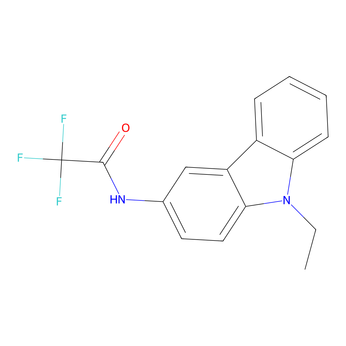 N-(9-ethyl-9H-carbazol-3-yl)-2,2,2-trifluoroacetamide molecular structure, CAS 430457-66-2
