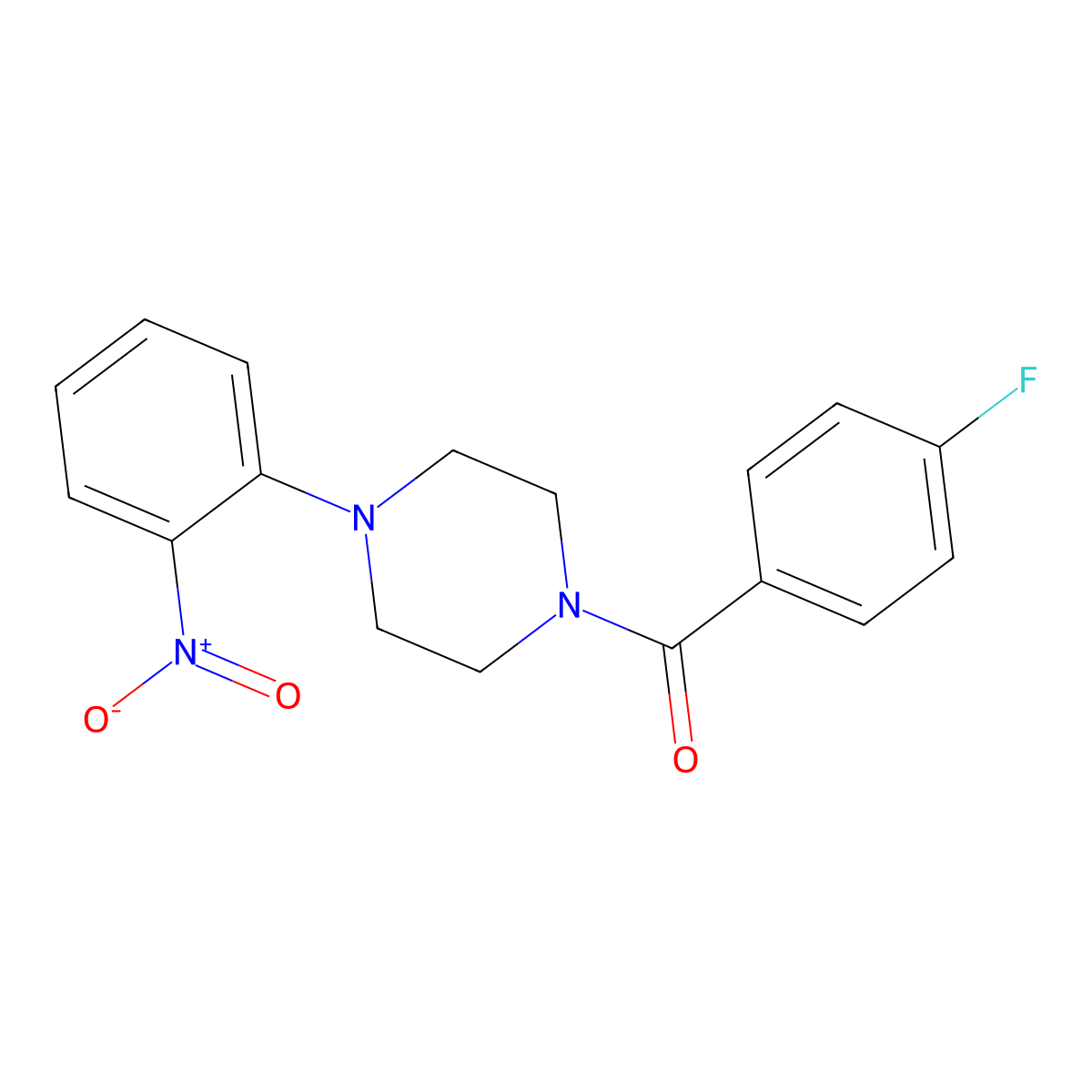(4-Fluorophenyl)[4-(2-nitrophenyl)piperazin-1-yl]methanone molecular structure, CAS 430457-86-6