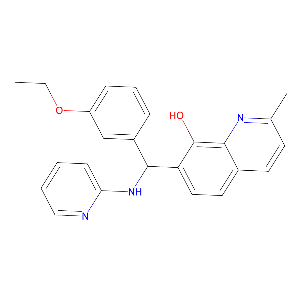 7-[(3-Ethoxyphenyl)-(pyridin-2-ylamino)methyl]-2-methylquinolin-8-ol molecular structure, CAS 430457-88-8