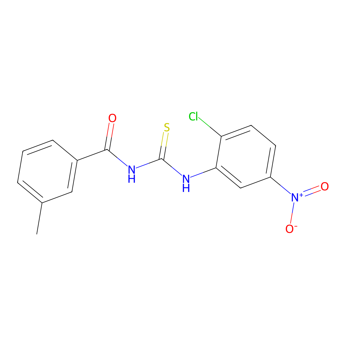 N-[(2-chloro-5-nitrophenyl)carbamothioyl]-3-methylbenzamide molecular structure, CAS 430457-92-4