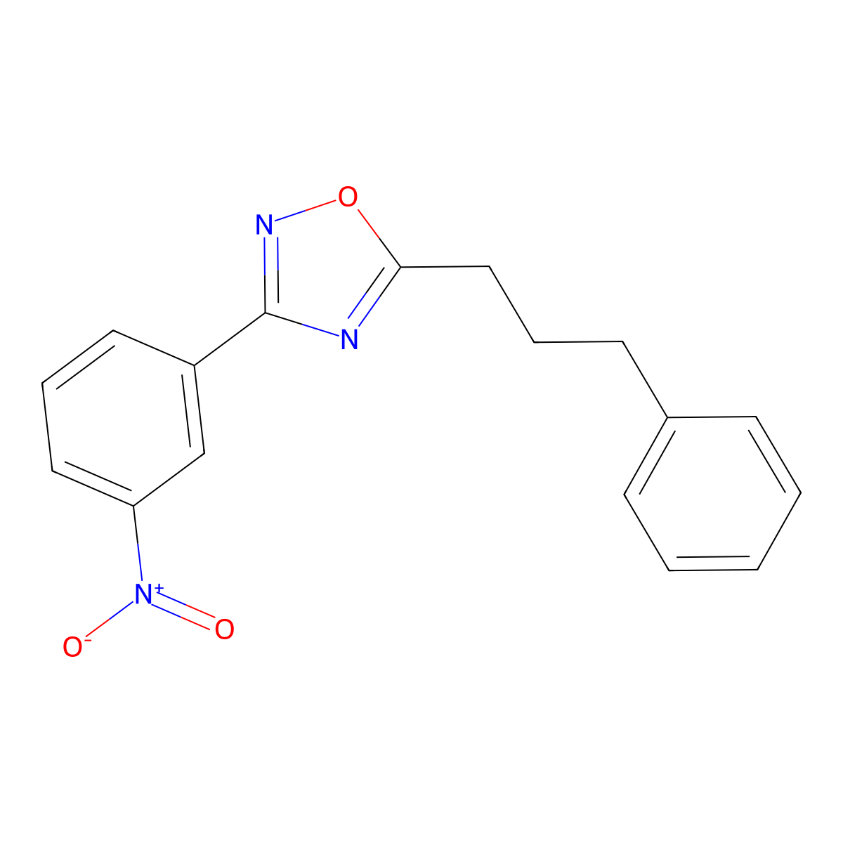 3-(3-Nitrophenyl)-5-(3-phenylpropyl)-1,2,4-oxadiazole molecular structure, CAS 430458-03-0