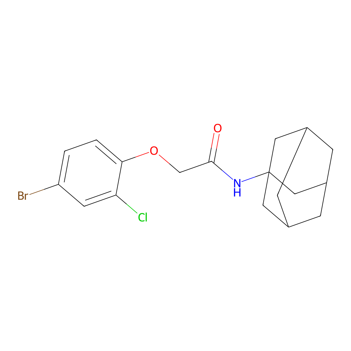 N-(1-adamantyl)-2-(4-bromo-2-chlorophenoxy)acetamide molecular structure, CAS 430458-11-0