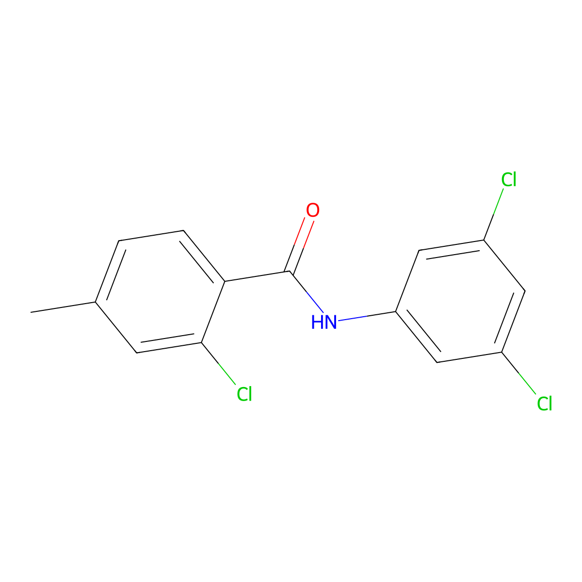 2-chloro-N-(3,5-dichlorophenyl)-4-methylbenzamide molecular structure, CAS 430458-43-8