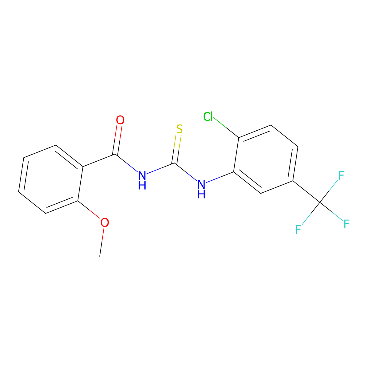 N-[[2-chloro-5-(trifluoromethyl)phenyl]carbamothioyl]-2-methoxybenzamide molecular structure, CAS 430458-65-4