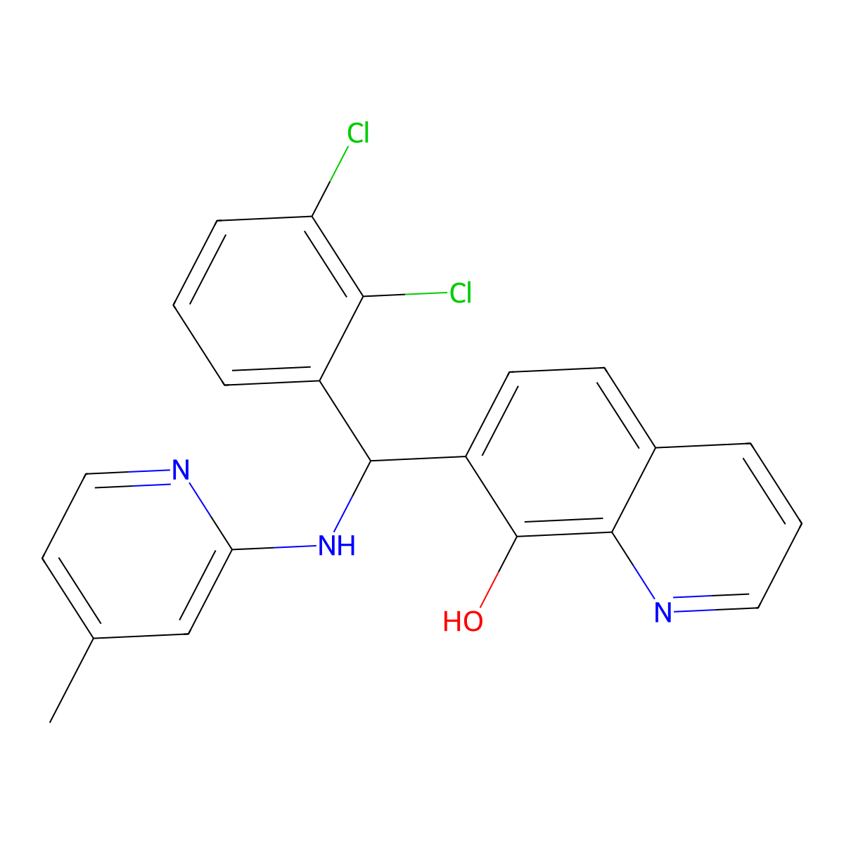 7-[(2,3-Dichlorophenyl)-[(4-methylpyridin-2-yl)amino]methyl]quinolin-8-ol molecular structure, CAS 430458-66-5