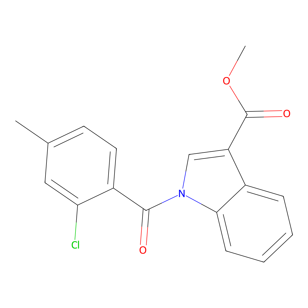 Methyl 1-(2-chloro-4-methylbenzoyl)-1H-indole-3-carboxylate molecular structure, CAS 430458-67-6