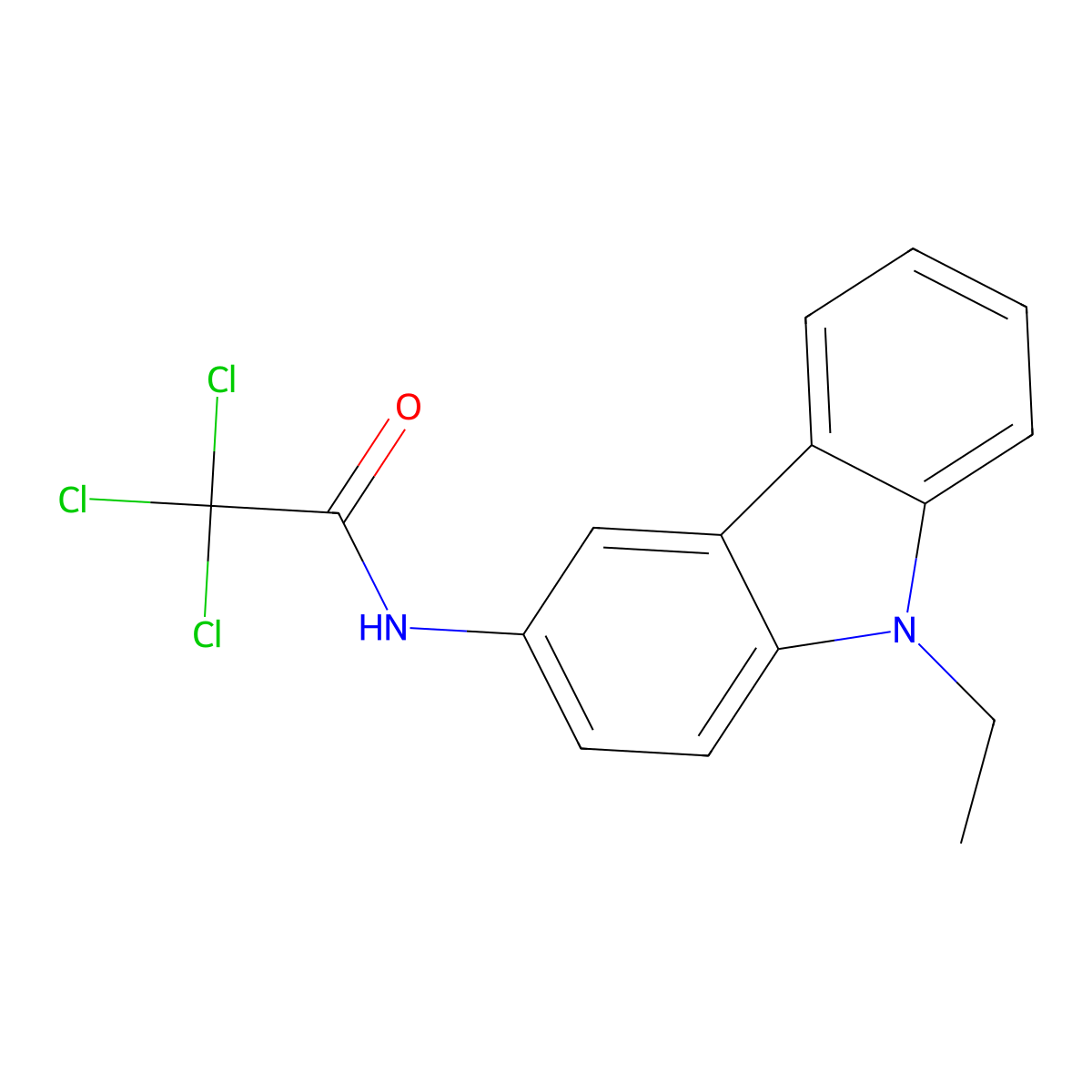 2,2,2-trichloro-N-(9-ethylcarbazol-3-yl)acetamide molecular structure, CAS 430458-70-1
