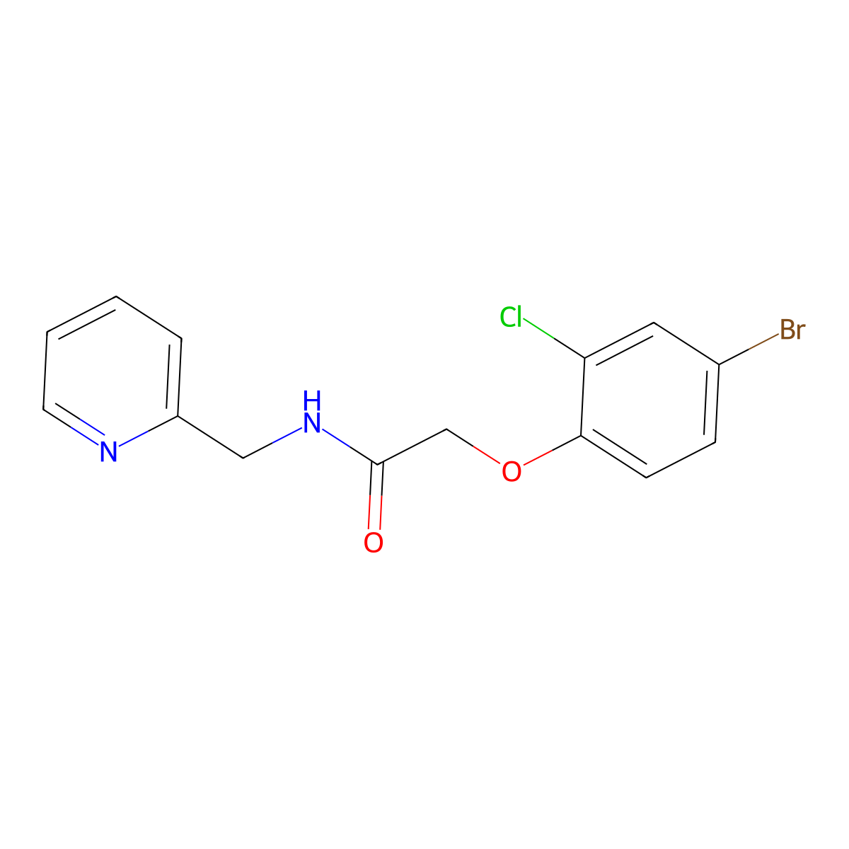 2-(4-bromo-2-chlorophenoxy)-N-(pyridin-2-ylmethyl)acetamide molecular structure, CAS 430458-81-4