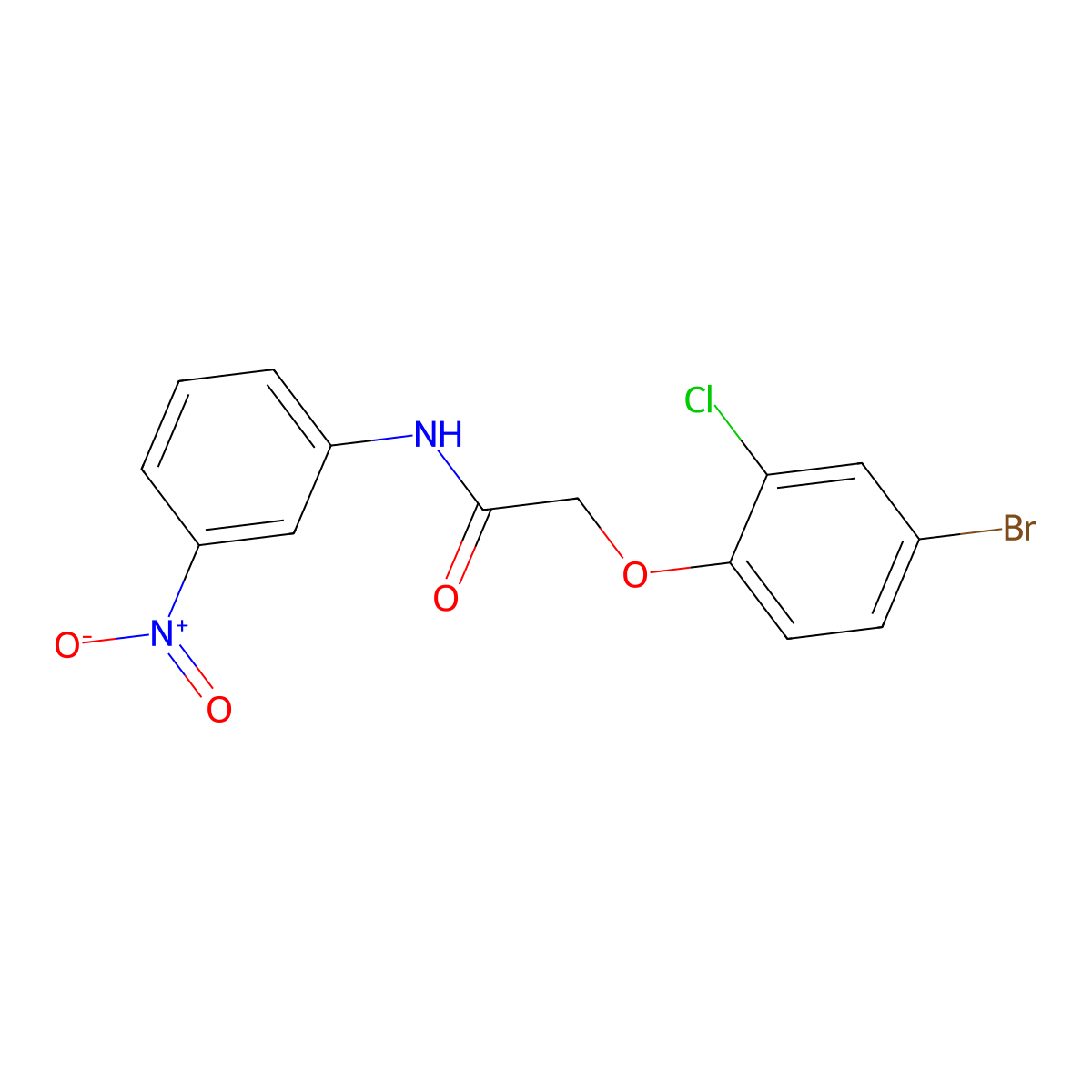 2-(4-bromo-2-chlorophenoxy)-N-(3-nitrophenyl)acetamide molecular structure, CAS 430458-82-5